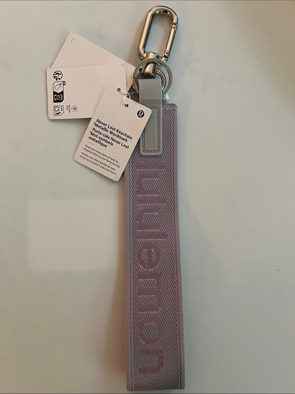 Lululemon Faint Lavender Purple Never Lost Keychain NWT